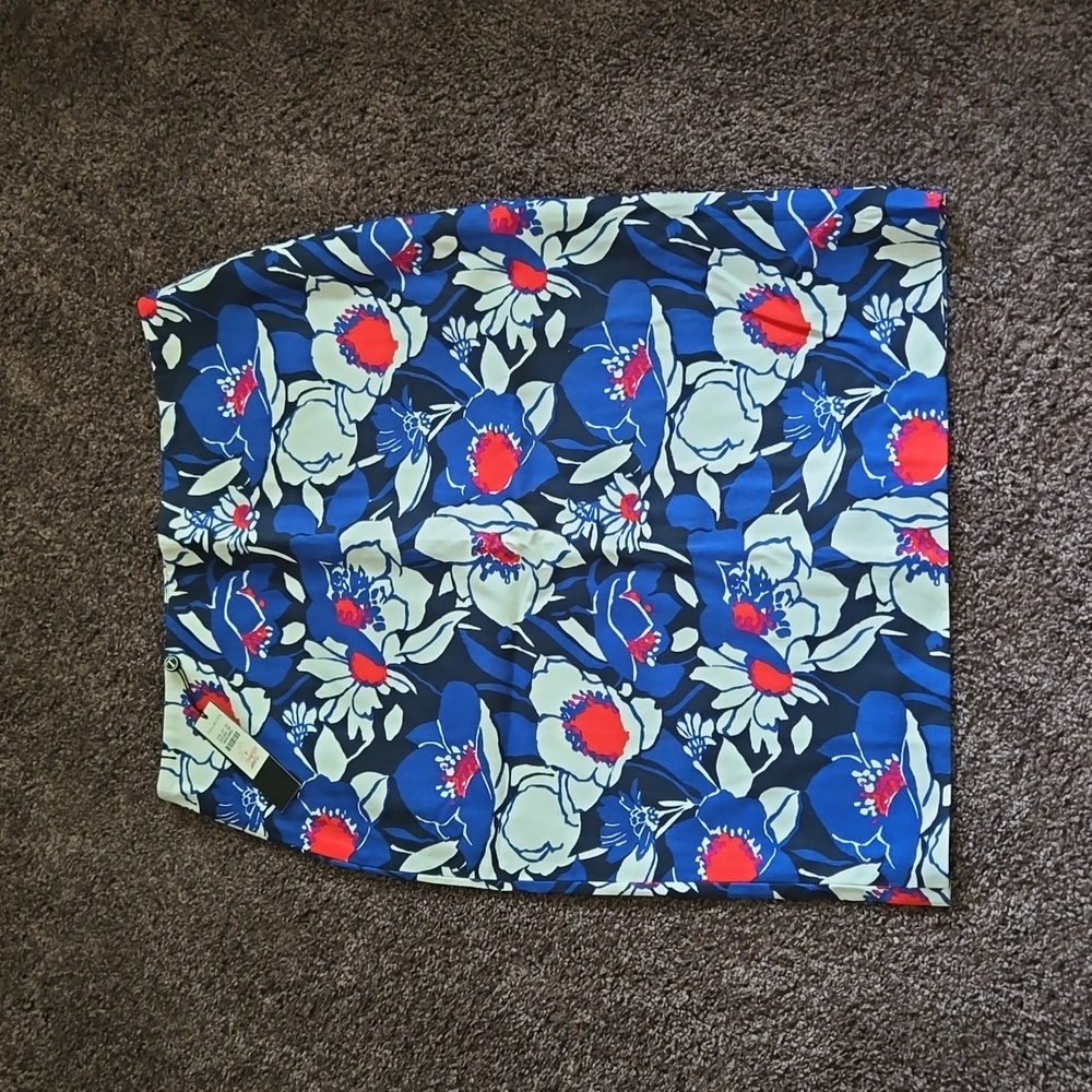 NEW Talbots Pencil Skirt Blue White Navy 8